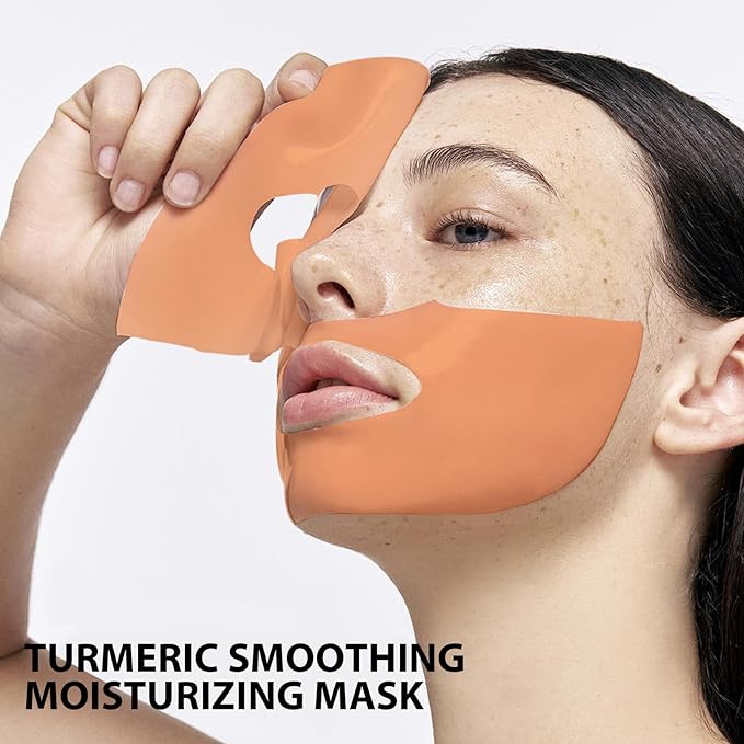 Turmeric Hydrogel Face Masks Skincare 4 Pack, Deep Hydrating Overnight Facial Mask Sheet, Hydro Jelly Masks for Facials Professional, Night Gel Wrapping masks Sheet for Women Skin Care