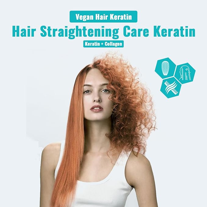 Vegan Hair Keratin - Acacia Collagen - Straightening Care, Protects from External Factors, Nourishing, Repairing, Vitality and Shine