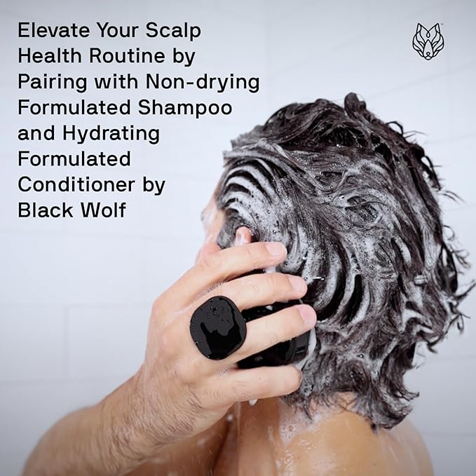 Black Wolf Sonic Scalp Scrubber, (Taupe) - Hair & Scalp Massager Brush with 3-Speed Oscillation - Rechargeable Scalp Care Comb with Soft Silicone Oscillating Bristles for Deep Clean & Exfoliation