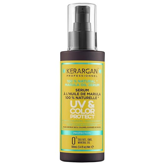 KERARGAN - UV & Color Protective Serum with Marula Oil for Dry and Colored Hair - Anti-Frizz, Smoothing, Moisturizing - Sulfate-Free, GMO-Free, Mineral Oil-Free - 3.38 Fl oz