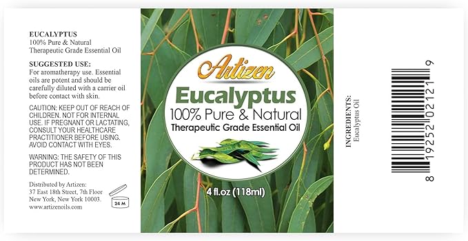 Artizen 4oz Oils - Eucalyptus Essential Oil - 4 Fluid Ounces