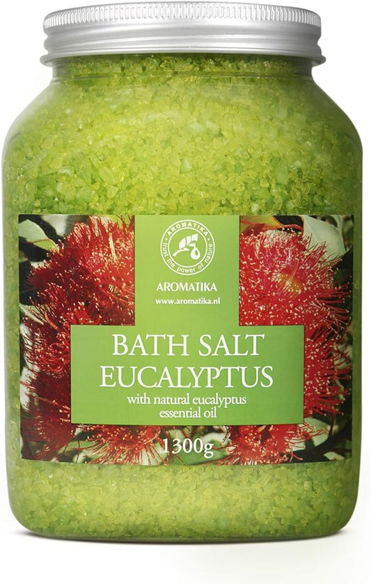 Sea Salt Eucalyptus with Natural Eucalyptus Essential Oil 46 Oz - Eucaliptus Bath Salts - Best for Good Sleep - Stress Relief - Beauty - Relaxing - Bathing - Body Care