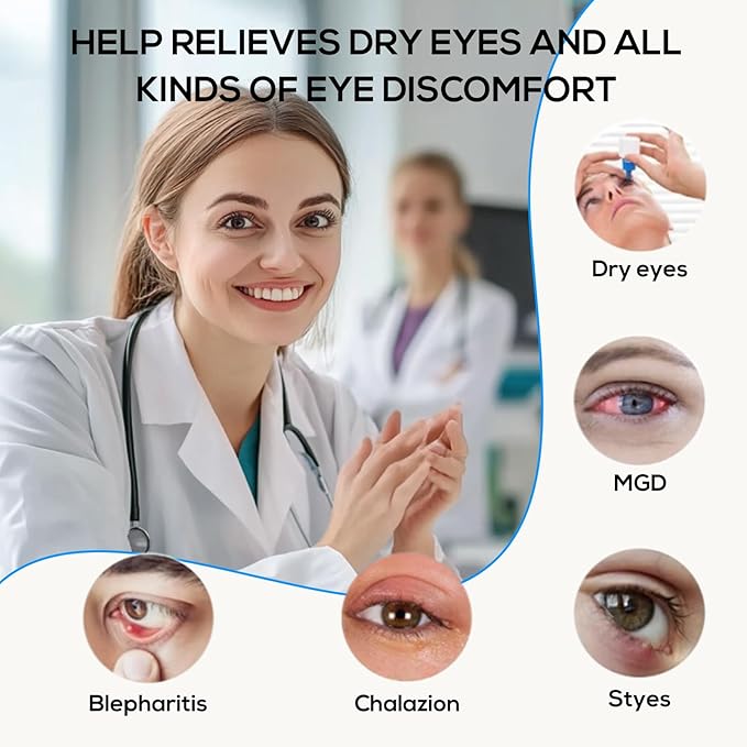 Heated Eye Mask for Dry Eyes, 5-Speed Timed Temperature Control, Digital Countdown, Warm Eye Compresses, Relieves Dry Eye Problem