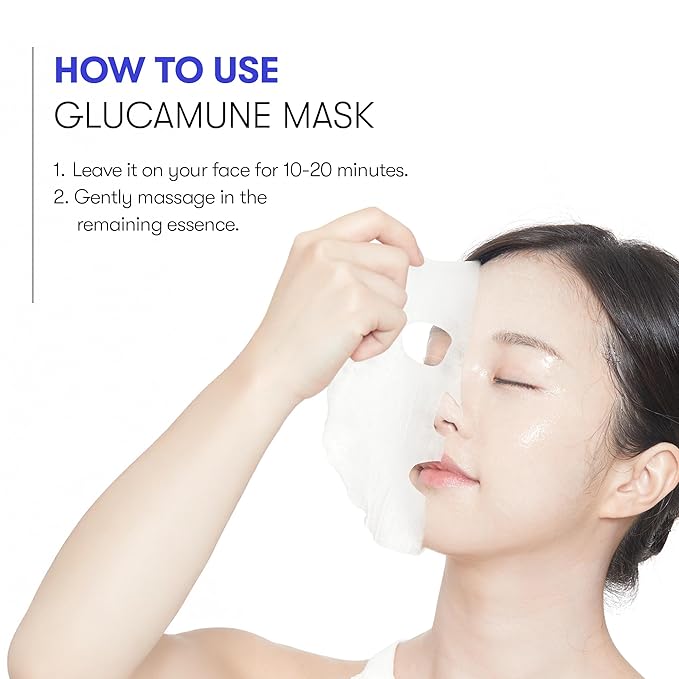 VT COSMETICS Glucamune Mask, Hydrating Vegan Sheet Mask for Face, Hypoallergenic, Fragrance-Free, for Dry & Sensitive Skin, Beta-Glucan, Glucosamine, Glass Skin Glow, Korean Skincare (10 pcs)
