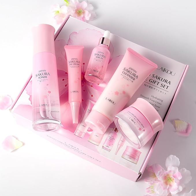 Skin Care Set, Skincare Gift Set, Skin Care Routine Kit for Women, Teen Face Care Kit Girls with Cleanser, Toner, Eye Cream, Serum, Essence Cream Mother's Day Christmas Birthday Daughter Wife