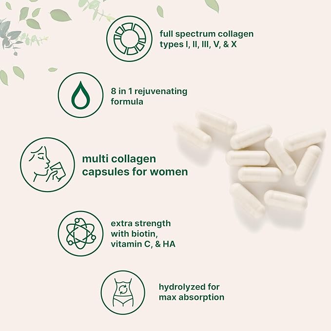 Micro Ingredients 8-in-1 Multi Collagen Capsules & CoQ10 100mg Softgels Bundle 2 Pack | Grass-Fed Collagen Peptides | High Absorption Ubiquinone with Coconut MCT Oil