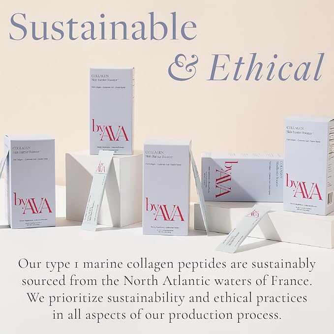 Marine Collagen Powder Skin Barrier Booster | Unflavored Fish Collagen Peptides with Elastin, Hyaluronic Acid, Biotin & Vitamin C | 15 Travel Stick Packets