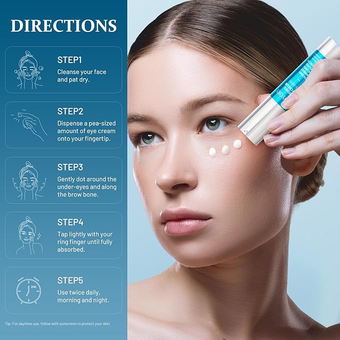 Retinol Under Eye Cream - Eye Cream for Eye Bags, Dark Circles, and Fade Wrinkles, Fine Lines Skin Care Treatment for Women and Men, 20ML blue