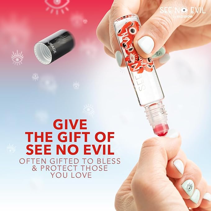 Blossom Hydrating, Moisturizing, Strengthening, Scented Cuticle Oil 0.5oz + See No Evil Rollerball Cuticle Oil 0.19oz, 2 Pack Bundle, Rose