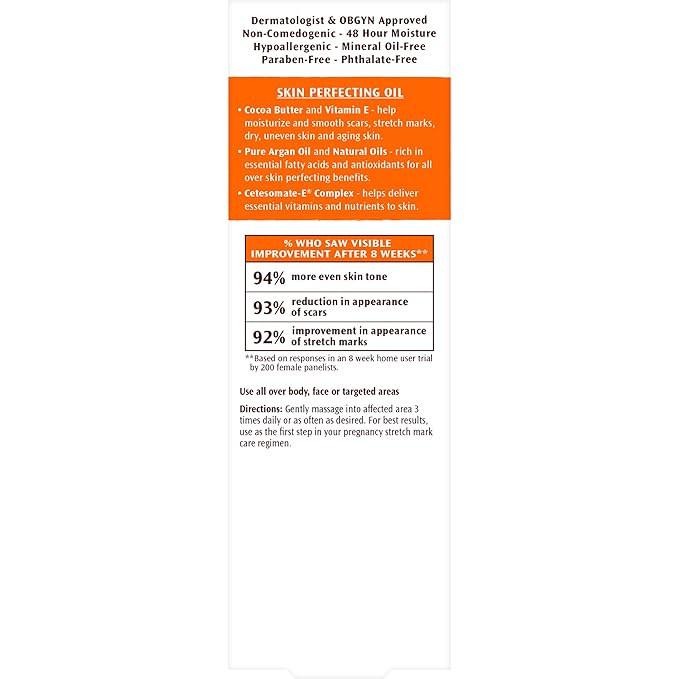 Palmer's Cocoa Butter Formula Skin Therapy Moisturizing Body Oil with Vitamin E & Pure Argan Oil, Deep Body Moisturizer for Dry, Damaged Skin, Scars or Stretch Marks, 5.1 Fl Oz (Pack of 3), YELLOW