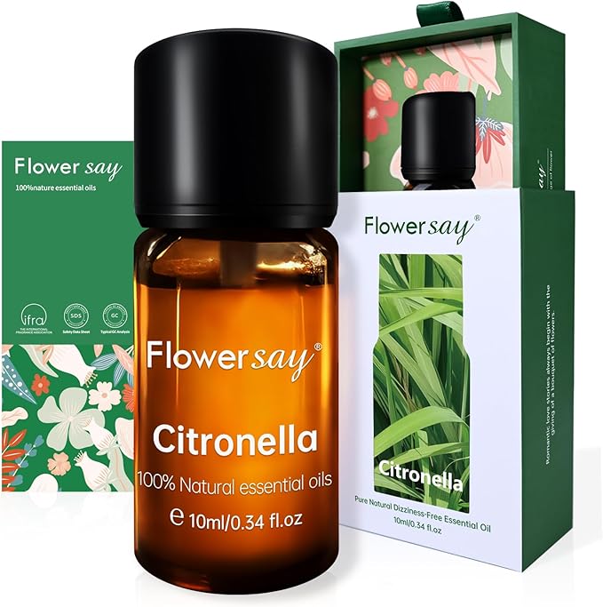 Citronella Essential Oil 0.34Oz - 100% Pure Natural MAX Undiluted Premium Therapeutic Grade Essential Oils for Diffuser/Skin Care/Massage/Hair/Toenails