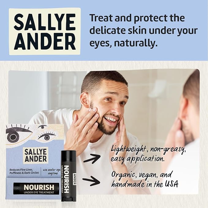 SALLYEANDER Nourish Under Eye Treatment for Dark Circles, Crow's Feet, Fine Lines, and Puffiness - Nourish, Moisturize & Gently Restore Tender Under Eye Skin - 100% Handmade