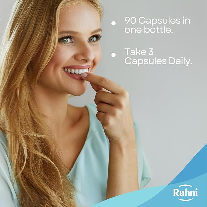 rahni Collagen | Biotin 1000 mcg | Supplement for Hair, Nails and Skin Growth | Joint Health Support | Hyaluronic Acid | Vitamin C | for Men & Women | Made in The USA | 90 Capsules