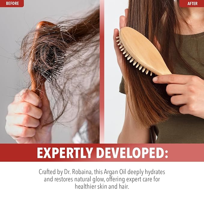 Dr. Robaina 100% Pure & Natural Argan Oil – Deep Hydration, Skin Repair & Natural Antioxidants for Healthy Skin & Hair – Made in USA