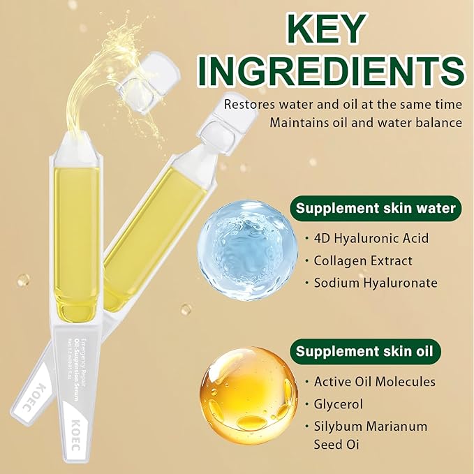 Collagen Anti-Aging Serum for Sensitive Skin | 4D Hyaluronic Acid + Triple Collagen Complex | Oil-Water Balance & Barrier Repair | Single-Use BFS Vials | 30 Single-Use Vials (1.5ml Each)