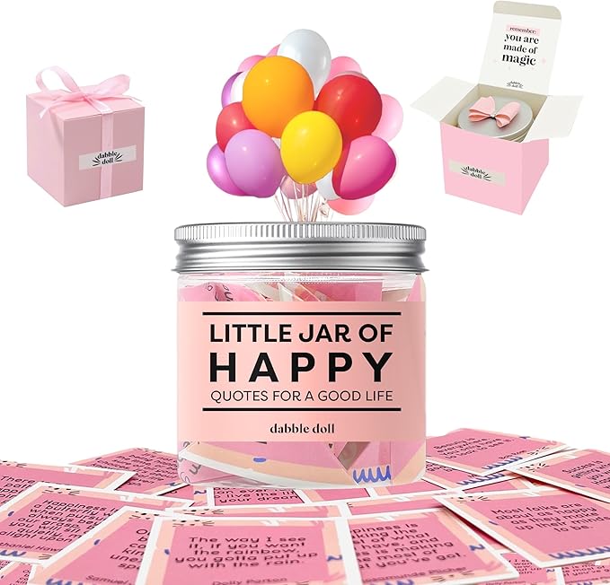Happy Jar Uplifting Quotes Happiness Messages Motivational Uplifting Gifts with Gift Box (Classic)