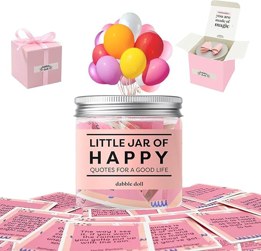 Happy Jar Uplifting Quotes Happiness Messages Motivational Uplifting Gifts with Gift Box (Classic)