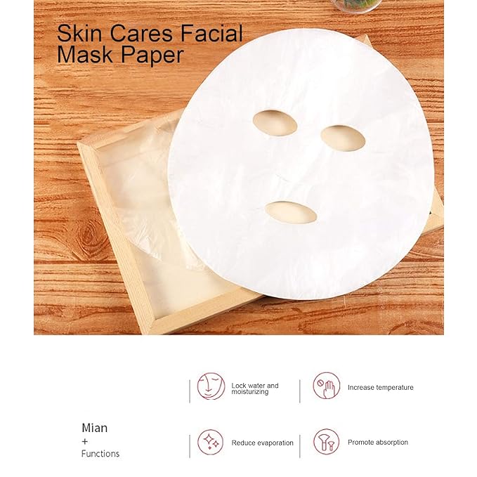 600pcs Plastic Facial Mask Preservative Film Disposable Plastic Film Facial Mask Paper DIY Beauty Skin Care Facial Mask Sheet Retention