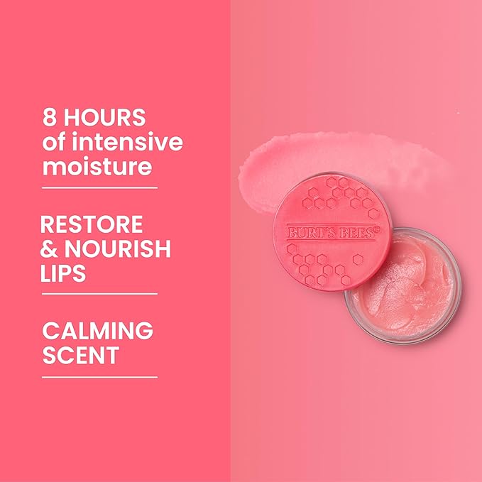 Burt's Bees Overnight Lip Sleeping Mask, 0.25 oz - Moisturizing, Hydrating, Exfoliating, Reduces Fine Lines, Ceramide Infused, Passionfruit Scent