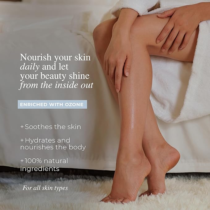 Moisturizing Body Serum Oil Blend - Skin Nourishment and Hydration - Active Ozone Therapy - High-Performance Natural Treatment - All Skin Types - 6.76 Fl Oz