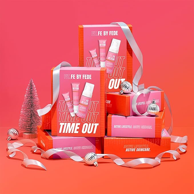 Active Lifestyle Time Out - Skincare Giftset Includes Power Facial Cleanser, Reliever Face Cream, and Hydrating Lip Balm - Vegan - 3 Pc