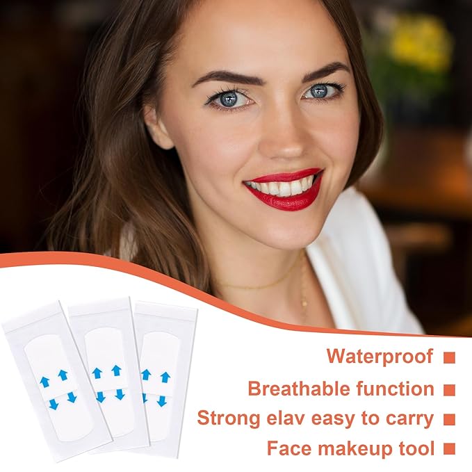 100 Pcs Face Lift Tape Invisible, Neck Tape Lifting Invisible, Neck Lift Tape, Facelift Tape for Face, Lifting Loose Sagging Skin, Eyes, Jowls, Double Chin