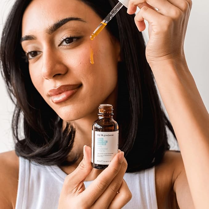 masque BAR My Ingredients 100% Rose Hip Seed Oil, Rejuvenates Dull Skin, Reduces Fine Lines, Wrinkles, Soothes Dry, Itchy Skin, Moisturizing Serum for Face & Hair, Undiluted Body Oil- 1Fl oz