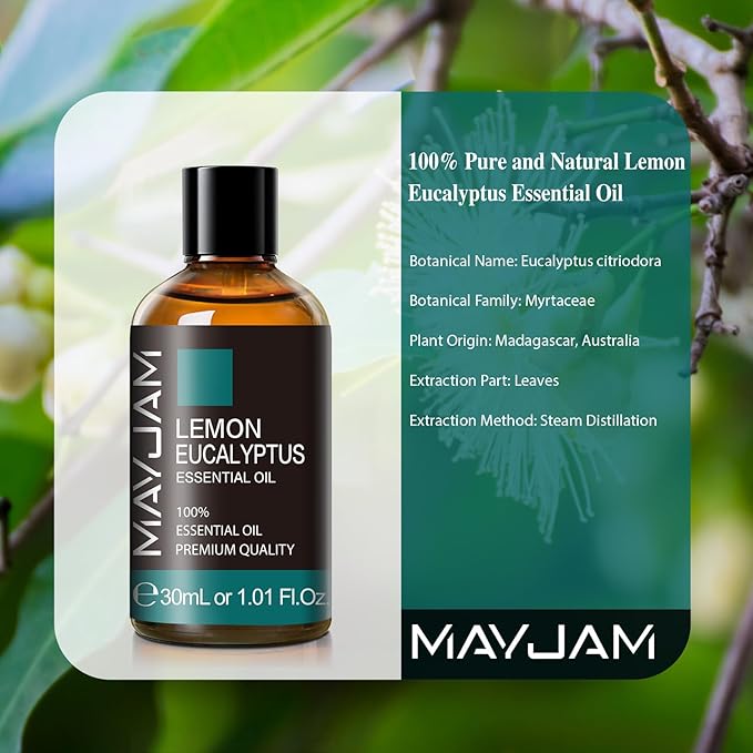 Lemon Eucalyptus Essential Oil 30ML - 1.01FL.OZ Pure Lemon Eucalyptus Oil for Soap Candle Making - Essential Oils for Diffusers for Home
