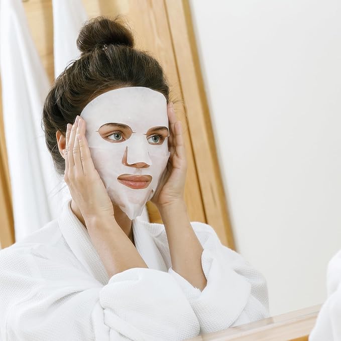 6 Pcs Reusable Face Mask Cover Silicone Skin Mask Set Moisturizing 3D Face Wrap Prevent Evaporation Masks Hot Cold Ice Mask Rubber Face Mask Spa Tool for Sheet Women Skincare Beauty