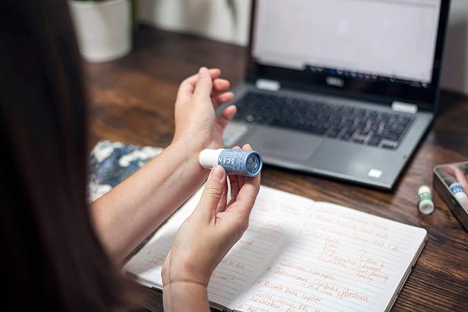 Scentered Aromatherapy Balm Stick for Focus & Concentration - Roll On Essential Oils Blend - 100% Natural: Rosemary, Mint, Clary Sage in Shea Butter - Aromatherapy Gifts for Women