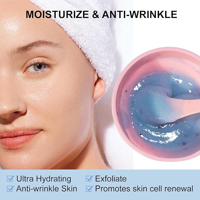 Hyaluronic Jelly Masks For Facials Professional, Hyaluronic Acid Masks Powder For Facial Mask, Hydrojelly Jelly Gel Face Mask For Peel Off, Hydrating Mask for Face Skin Care Of Home Spa, Blue