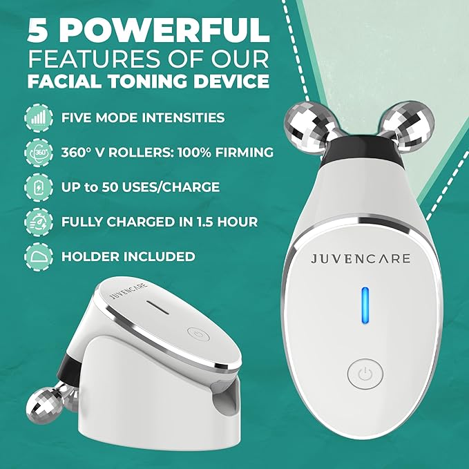 Microcurrent Facial Device - 6 in 1 Advanced Face Microcurrent Device - Rejuvenating Facial Microcurrent Device Anti-Aging Microcurrent Facial Devices Boost Skin Care Products Absorption (White Cream)