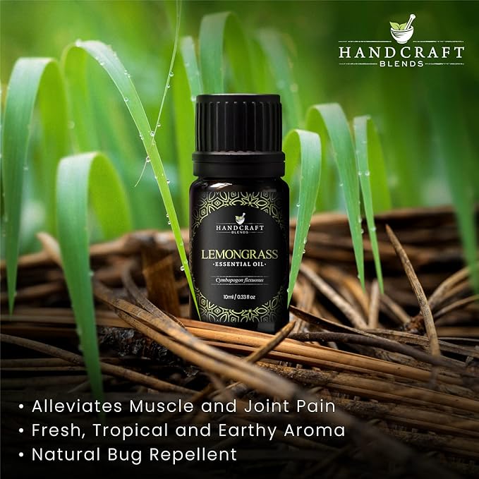 Handcraft Blends Lemongrass Essential Oil - 0.33 Fl Oz - Pack of 2-100% Pure and Natural - Premium Grade Essential Oil for Diffuser and Aromatherapy