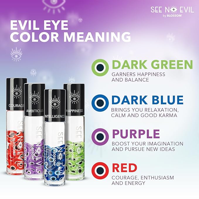 Blossom Hydrating, Moisturizing, Strengthening, Scented Cuticle Oil 0.5oz + See No Evil Rollerball Cuticle Oil 0.19oz, 2 Pack Bundle, Lavender