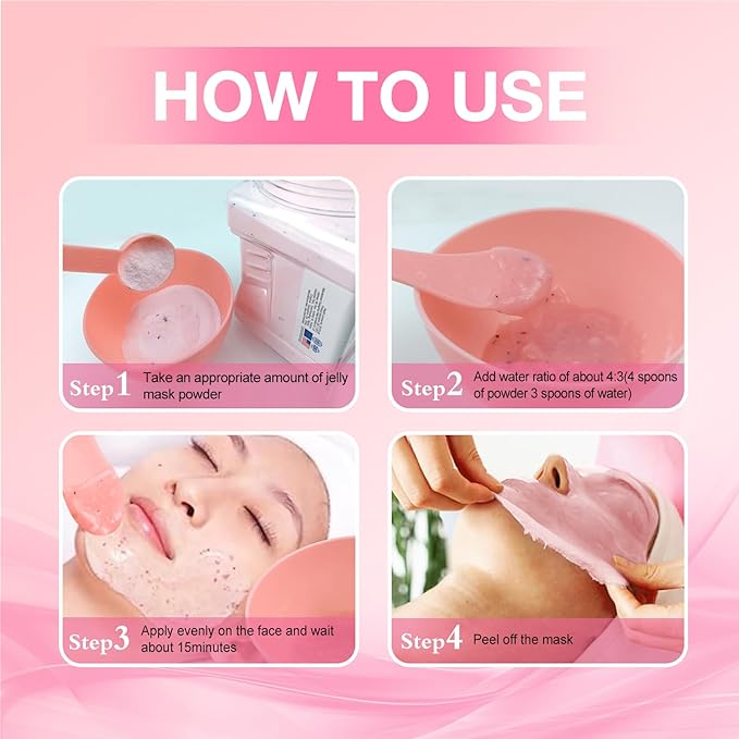Jelly Mask for Facials Professional, Hydrating & Moisturizing Peel-Off Natural Gel Face Mask SkinCare, Professional Spa Use Jelly Face Masks, Deep Hydration & Glow 23 Fl Oz (Bulgarian Rose)