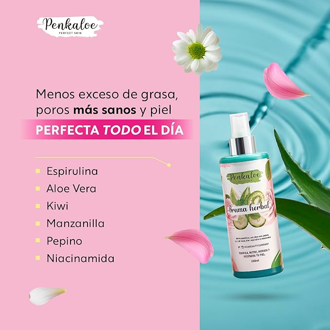 Penkaloe Aloe Skincare Kit | Cuidado Natural para la Piel, Control de Grasa y Mejora de la Apariencia | Aloe Skincare Routine – 3-Step Natural Solution for Fresh, Radiant Skin – Hydrates & Balances