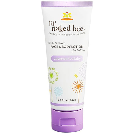 Lil Naked Bee Baby Lotion for Kids (2.5oz) Lavender Lullaby Cheeks to Cheeks Face & Body Lotion for Hydrating & Moisturizing Skin