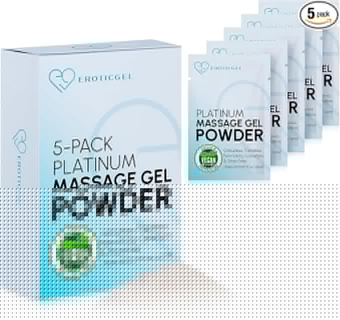 Premium Massage Gel Powder (Pack of 5) | 5g Travel Sachet Makes 500ml/ 16.9 fl oz | Made in Japan | Paraben & Glycerine Free