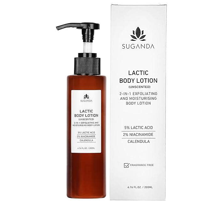 Unscented Lactic Body Lotion With 5% Lactic Acid,Improves Skin Texture & Reduce Strawberry Legs 6.76 Fl Oz