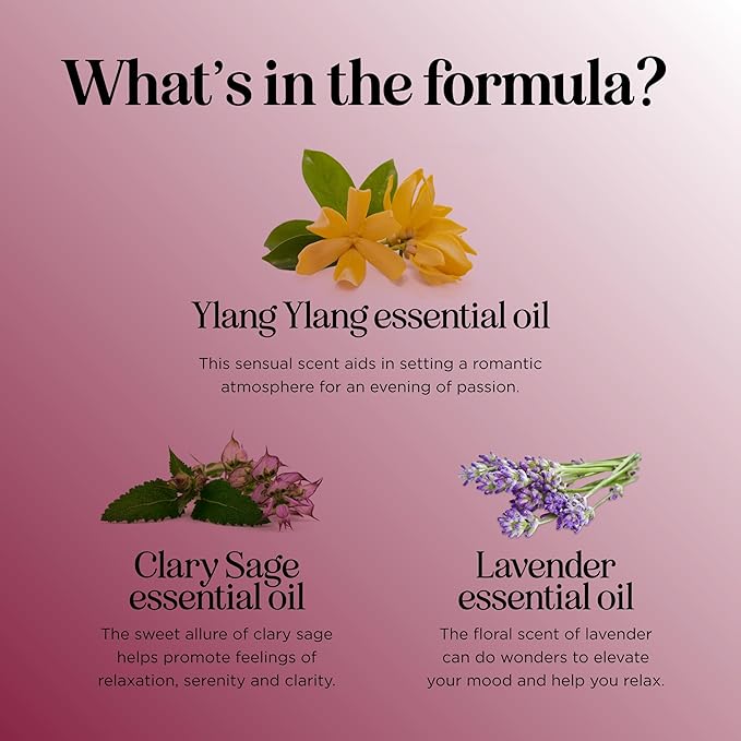 Entice Essential Oil Blend for Diffuser - Passionate Blend of Aromatherapy Oils for Couples with Lavender Palmarosa Clary Sage and Ylang-Ylang Essential Oil - Ignite The Romance Essential Oils Blend