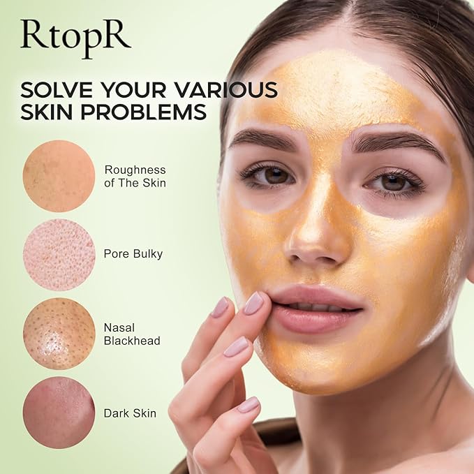 RtopR Blackhead Remover Mask, For All Skin Types, Deep Cleansing Blackheads, Dirts, Pores, Peel Off Facial Mask Nose Strips