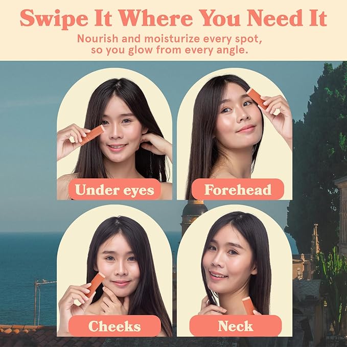 LE GUSHE All-in-One Face Balm Stick - Under Eye Brightener, Anti-Aging Under Eye Balm Stick with Salmon Roe Extract & Collagen - For Fine Lines & Wrinkles - Use on Face, Forehead, Neck