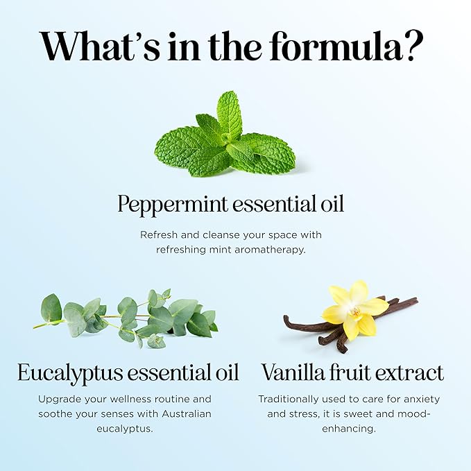 Mint Essential Oil Blend for Diffuser - Refreshing Mint Oil Diffuser Essential Oils with Cooling Peppermint Spearmint Bergamot and Eucalyptus Oils - Pure Aromatherapy Oils for Diffuser Mint Blend