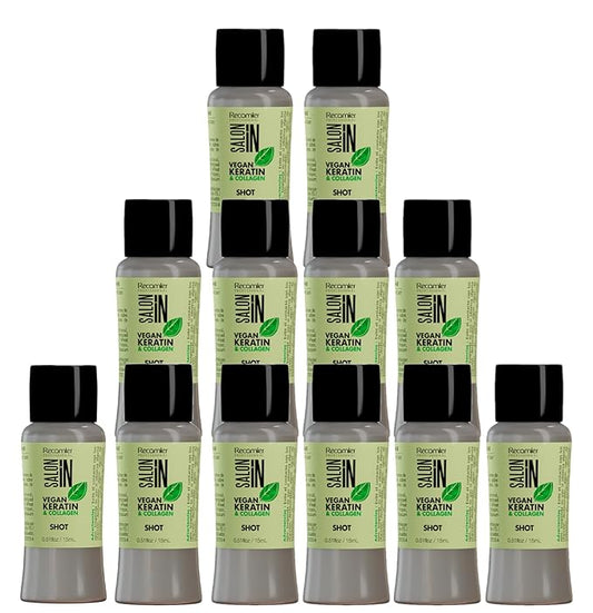 RECAMIER PROFESSIONAL SALON IN Vegan Keratin and Collagen Hair Shot Intensive Treatment - Box of 12 Shots of 0.51 FL OZ / 15 ML