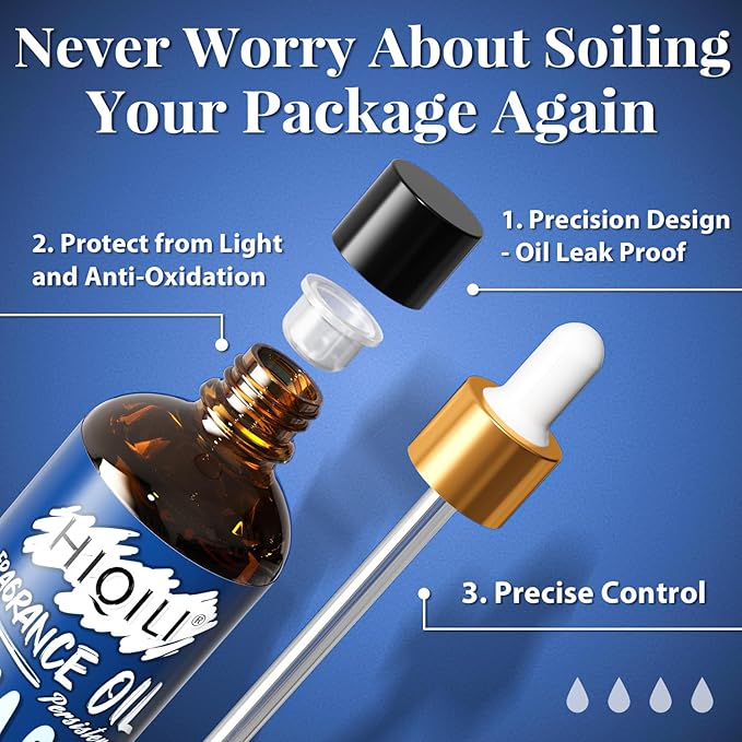 HIQILI Sea Salt Essential Oil 100ml - Fragrance Oil for Candle Making, Homemade Soap, Fresh Scented Oil for Diffusers, Aromatherapy, Laundry 3.38 Fl Oz