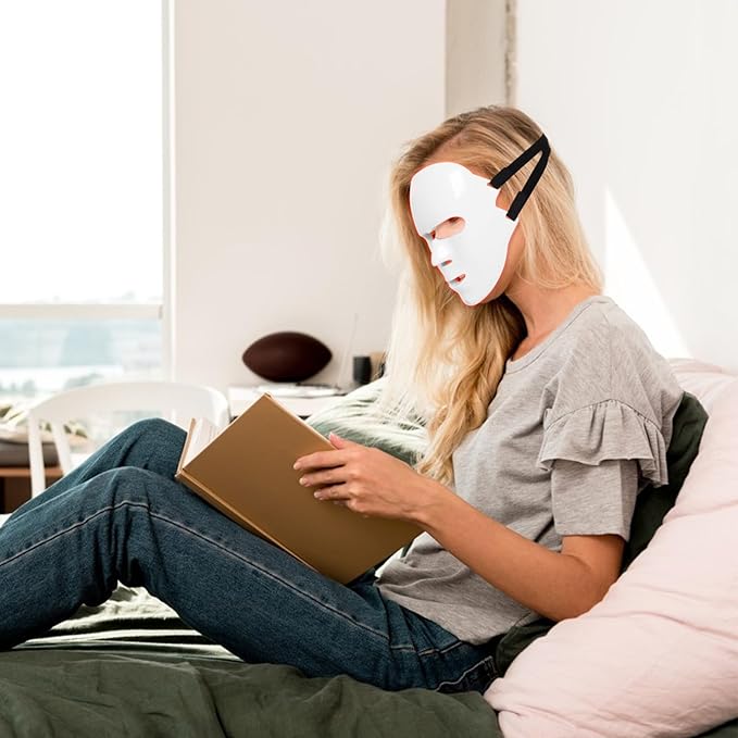 7 Colors L E D Face Mask Light Therapy, Red&Blue Light Therapy for Face,7 Colors Facial Light Therapy Mask, Skin Care Salon at Home, Portable, Rechargeable