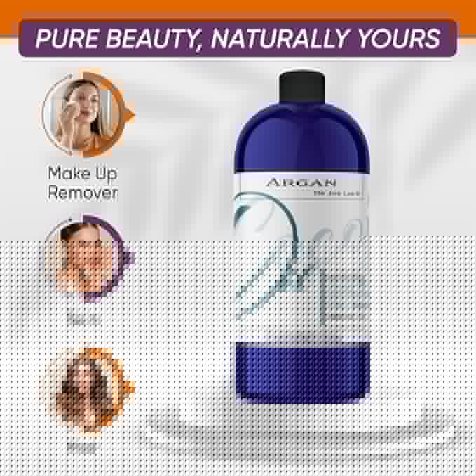 cocojojo Argan Oil Deodorized for Hair Treatment Oils, Pure Argan Oil for Face, Unrefined Unscented Cold Pressed Extra Virgin - 32 Oz - Packaging May Vary