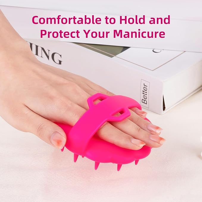 Scalp Massager Hair Growth, Scalp Scrubber Wiht Silicone Bristles, Head Massager Scalp, Wet Dry Hair Care Scalp Scrub for Women Man (Red)