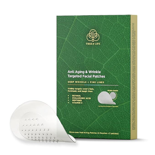 Deep Wrinkle Targeted Patches with Advanced Retinol, Hyaluronic Acid, Vitamin C, and Peptides for Forehead and Between Eyes, 6 Patches