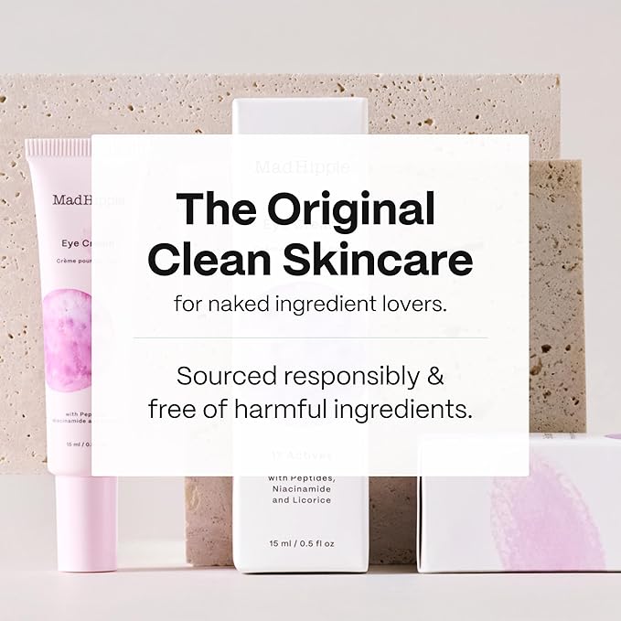 Mad Hippie Eye Cream - Anti-Aging Under Eye Cream for Dark Circles and Puffiness with Niacinamide, with Skin-Brightening Vitamin C, 0.5 Oz